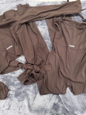 Matte Brown High-Waist Leggings & Matching Crop Top Set by Matte